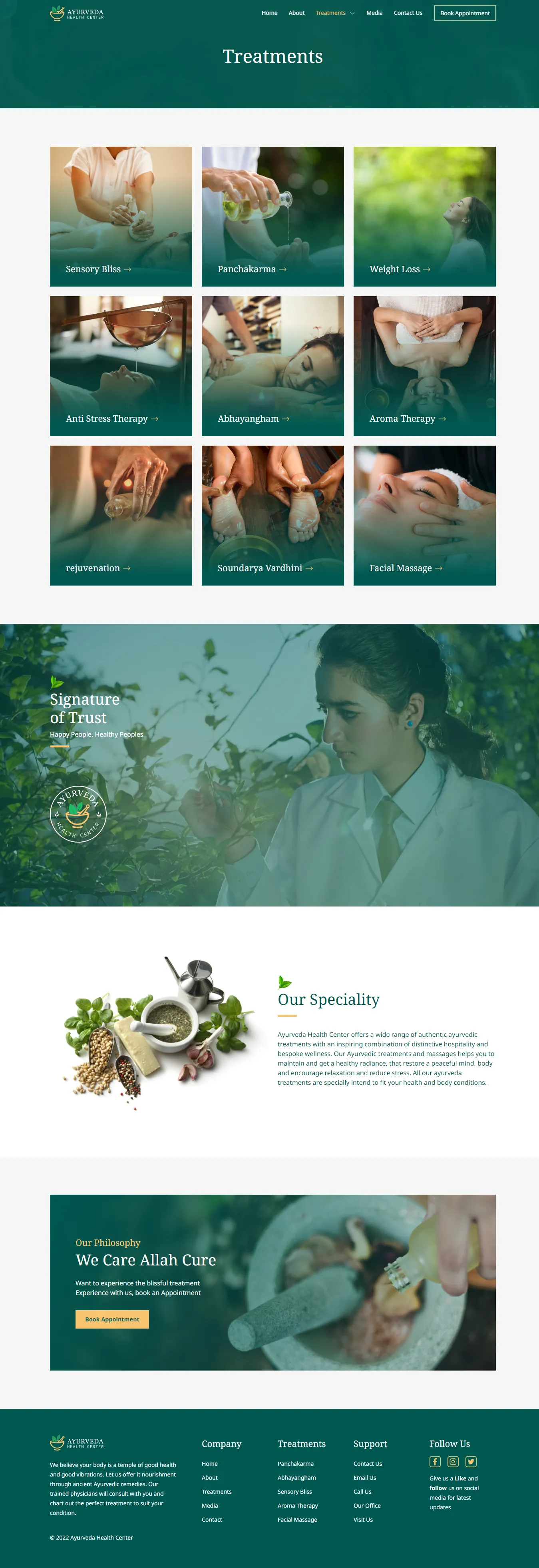 Ayurveda Health Center, screen 2