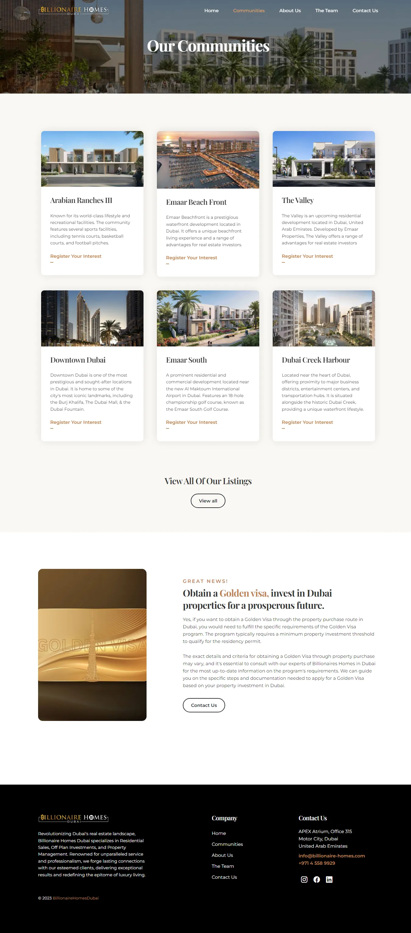 Billionaire Homes, screen 2