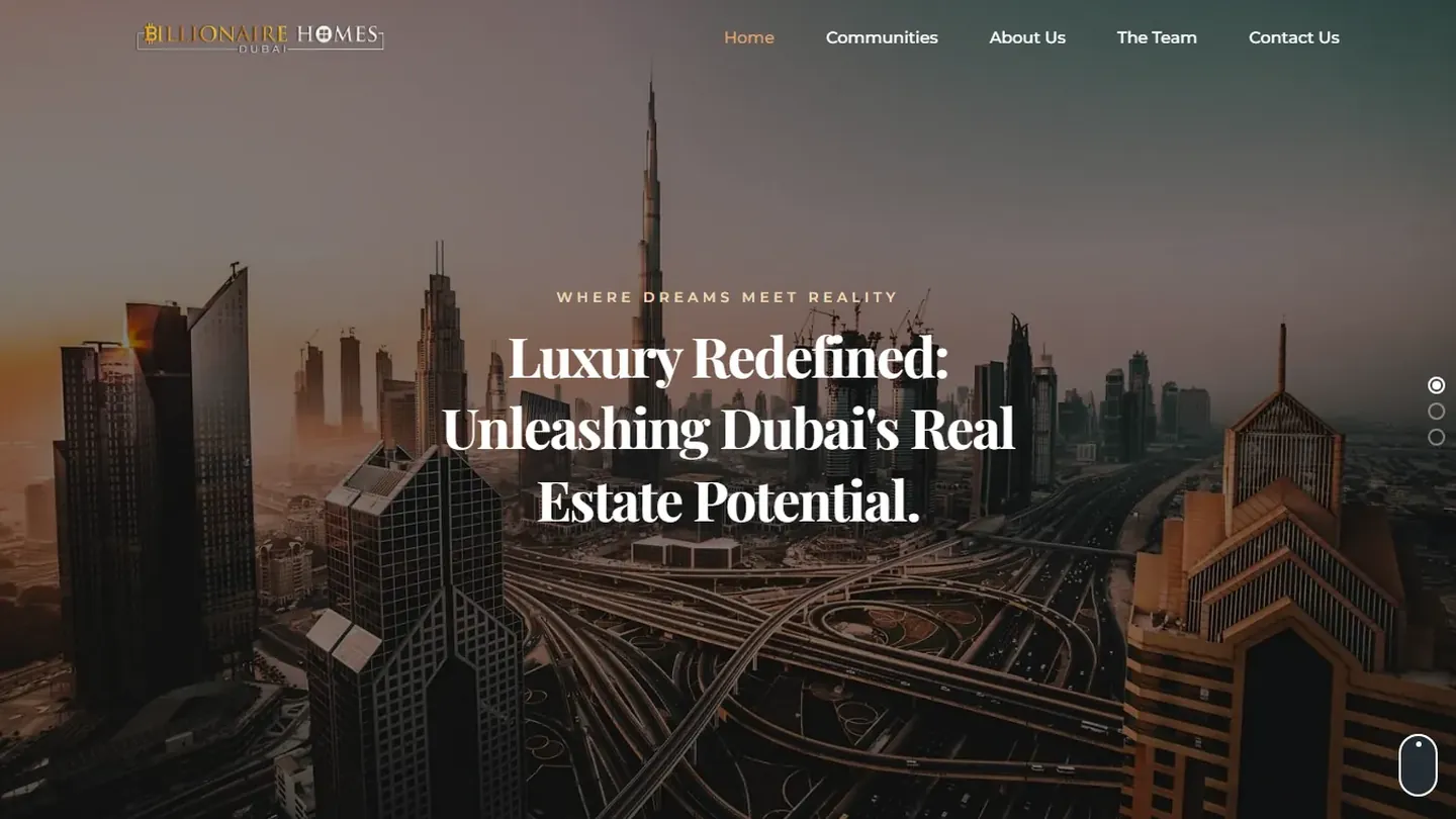 Billionaire Homes website